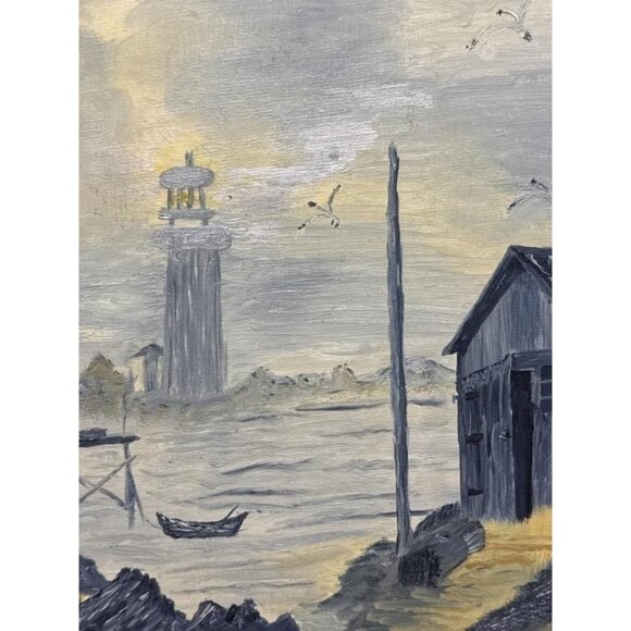 Gladys Bogner Original Oil Painting Lighthouse Coastal Scene PEI Artist - Picture 2 of 3